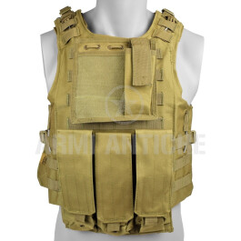 Gilet Tattico Tactical Vest 6 Tasche - Tan (VT-1104T) ROYAL, Abbigliamento softair, Gilet tattici, portaoggetti