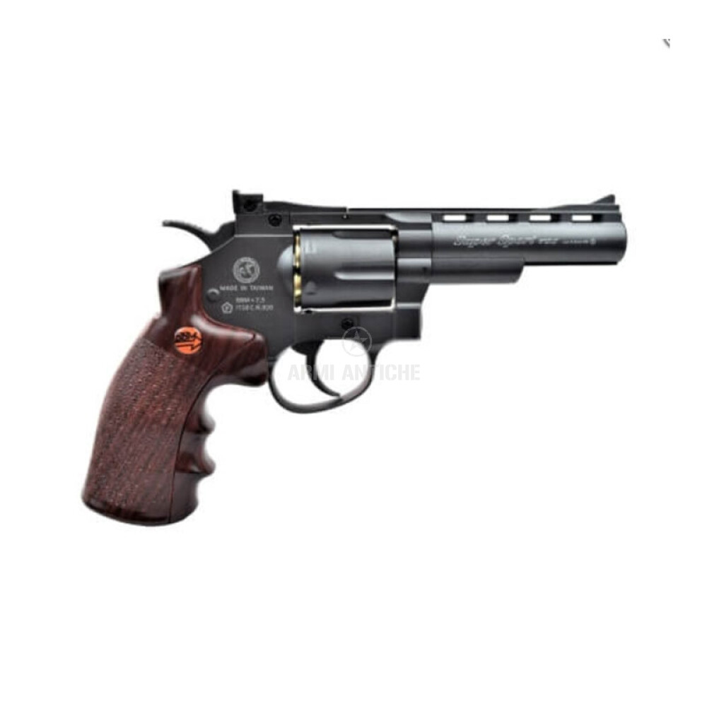 Pistola Revolver 4 CO2 Cal. 4,5 Full Metal NERA BRUNI (Acquistabile solo  in negozio) BRUNI, Armeria, Aria compressa 4,5 - 5,5, Pistole a Co2 4,5