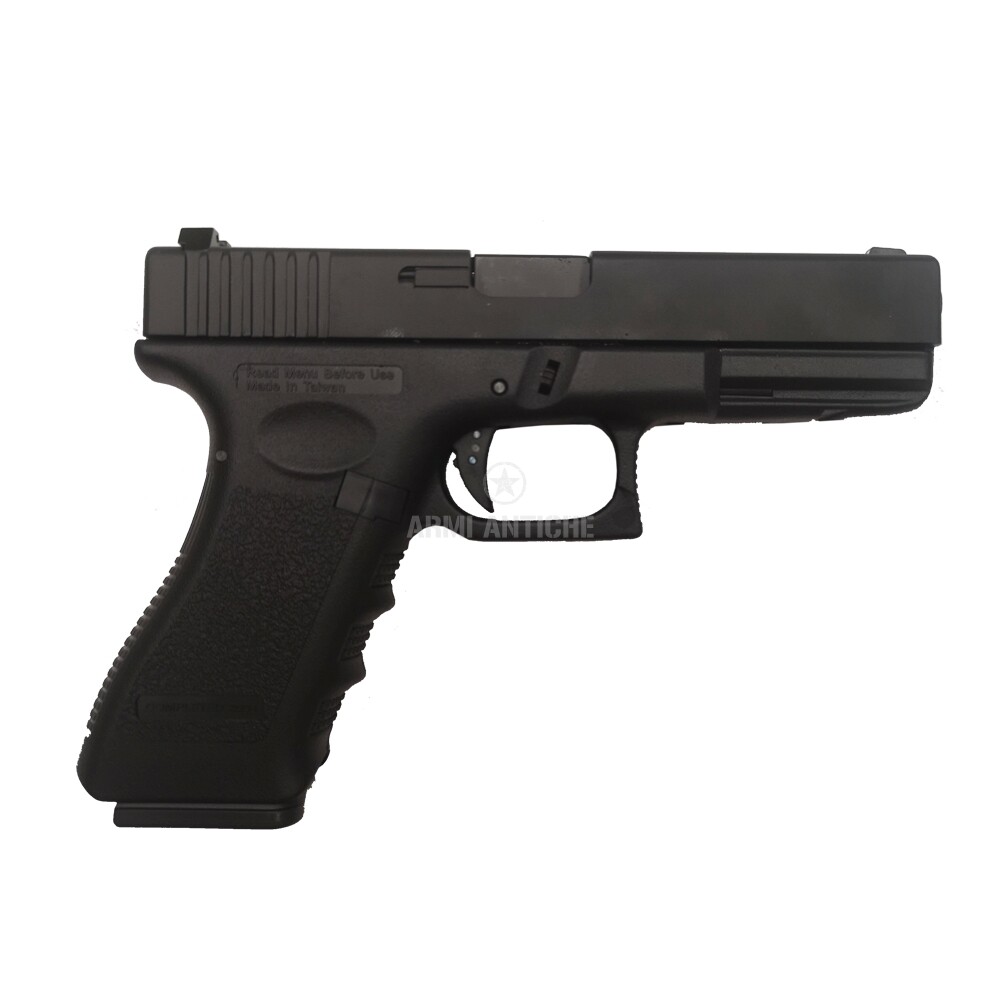Kit pistola glock 17 + gas + pallini we (w057bkit): Pistole a gas  scarrellanti per Softair
