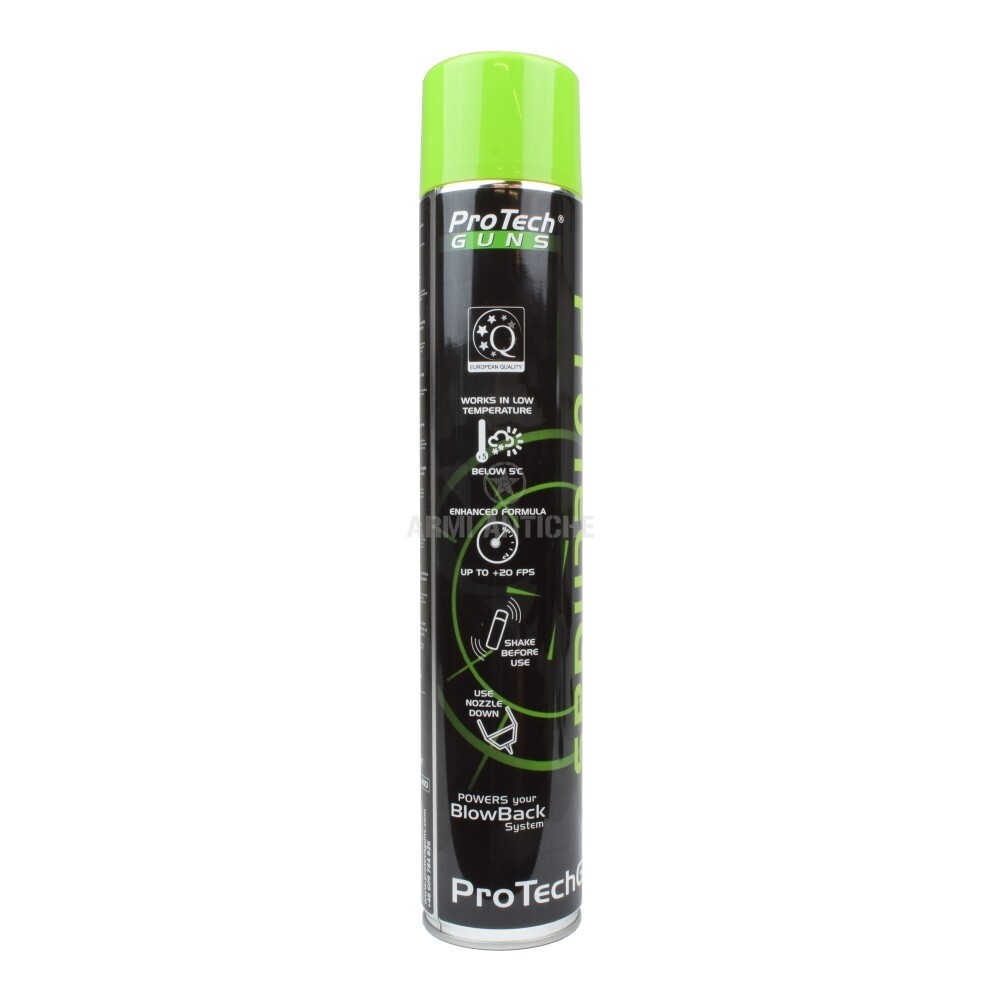 Green Gas alta qualità 750ML/1000ML PROTECHGAS PROTECH GUNS, Accessori  softair, Ricariche gas