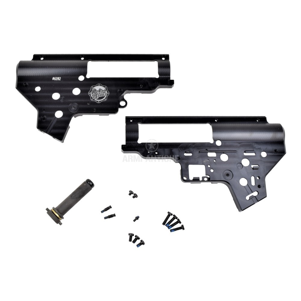 Guscio vuoto GearBox in alluminio CNC per fucili elettrici softair ver.2 Serie M4/M16 - marca Retro Arms